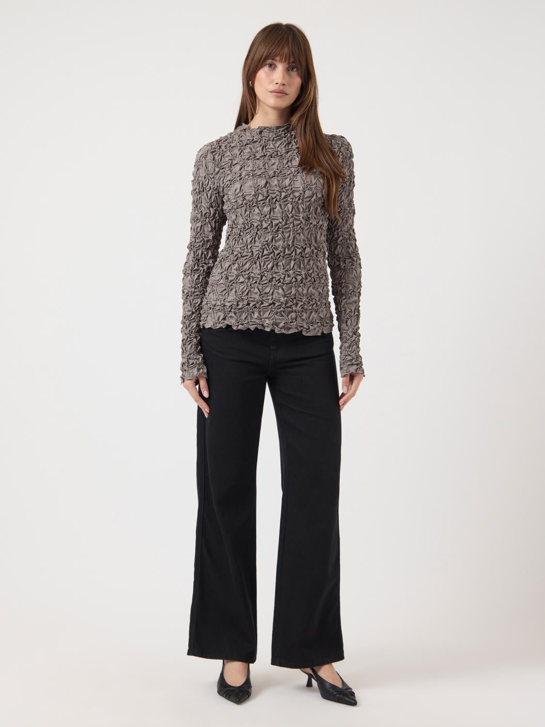 YASMERA Top - Taupe Gray - VERO MODA & VILA Bergvik